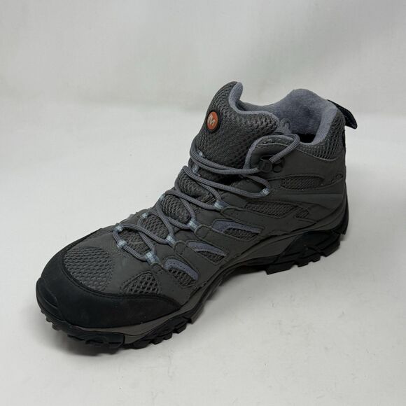 Merrell Moab GoreTex Boots Womens 11 Gray Blue Suede Waterproof Hiking Trail - Picture 9 of 16